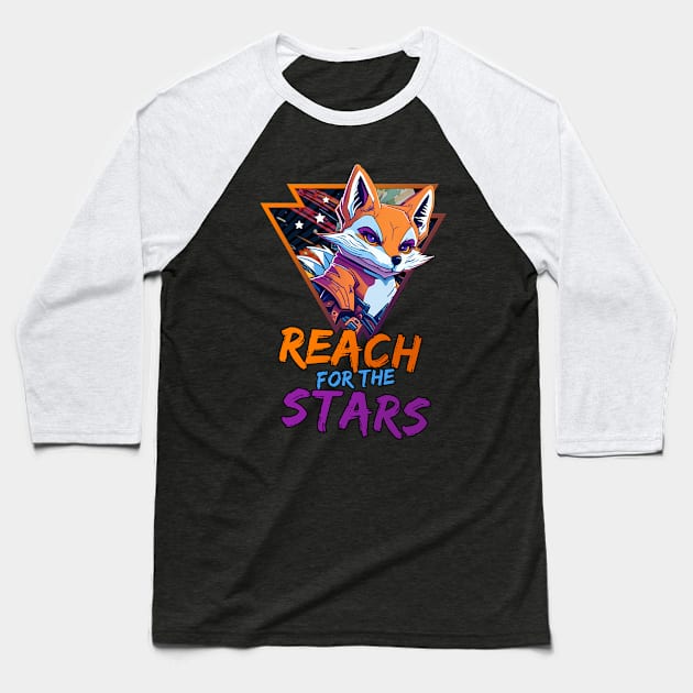 Reach for the stars Baseball T-Shirt by Rusty Lynx Design